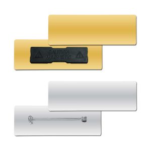 Shiny Gold and Silver Plated Metal Name Badges